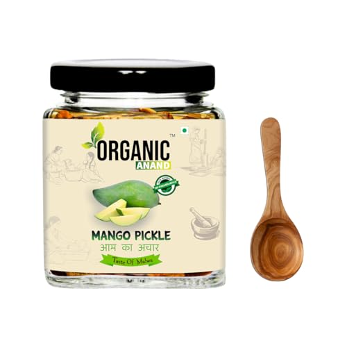 Image of Organic Anand Homemade Mango Pickles 250gram | Khatta Aam ka Achar | Flavourful, Delicious, Traditional Taste (Pack of 1)