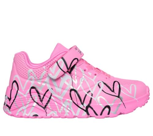 Skechers Girl's Uno Lite Love Levitate Sneaker, Rose, 8 UK Child