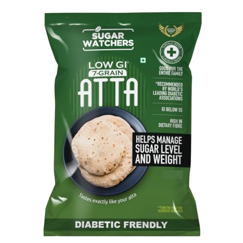 Sugar Watchers Low GI 7-Grain Atta | Diabetic Friendly | Clinically Certified Low GI | Dietician Recommended | Goodness of Jowar, Chana & Isabgol | High Protein & High Fibre | Rich in Iron, Magnesium and Calcium | Multigrain atta for entire family | 4 Kg Sugar Watchers Low GI 7-Grain Atta | Diabetic Friendly | Clinically Certified Low GI | Dietician Recommended | Goodness of Jowar, Chana & Isabgol | High Protein & High Fibre | Rich in Iron, Magnesium and Calcium | Multigrain atta for entire family | 4 Kg