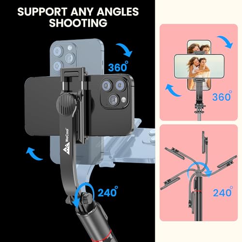 Image of WeCool Selfie Stick with Tripod Stand extendable Upto 45Inch,360 Rotational Detachable Mobile Holder, Selfie Stick Tripod Compatible with Mobile /GoPro for Video & Photoshoot