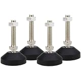 LC LICTOP M12x50mm Leveling Feet, 2.83 Inch Height & 880 lb Capacity, Heavy Duty Adjustable Swivel Furniture Glides, Threaded Rubber Feet Levelers for Table, Shelves, Workbench, Cabinet, Machine, 4Pcs