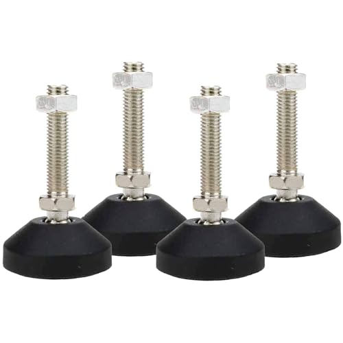 Image of M12 Leveling Feet 880 Lb Capacity, 2.83 Inches Height - 2 Inches Base, 4Pcs | 50mm Screw Length, Adjustable Swivel, Anti-Slip Bottom, For Tables, Shelves, Workbenches, Cabinets, Machines