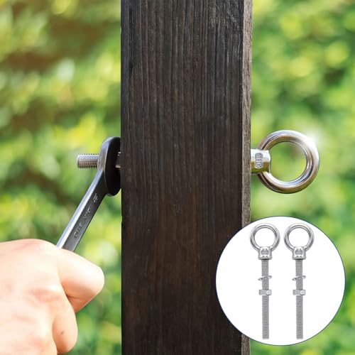 Idota 4 Stück Ringschraube M10 Ösenschraube M10 x 167 mm Augenschraube Edelstahl (M10)