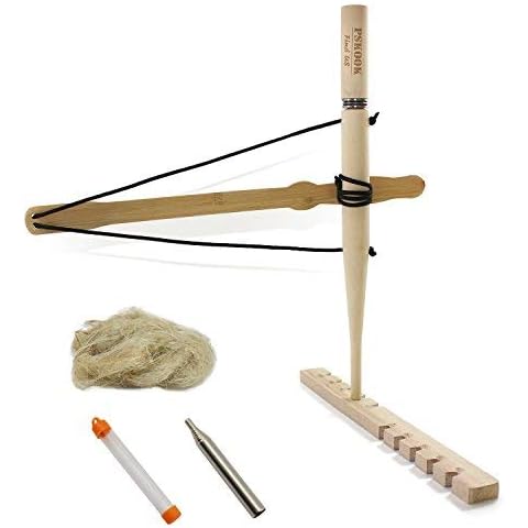 PSKOOK Bow Drill Kit Fire Starter Primitive Wood Survival Practice Friction Fire Tool Scout Outdoor Activity Kits for Teaching Outward Bound Training Cover
