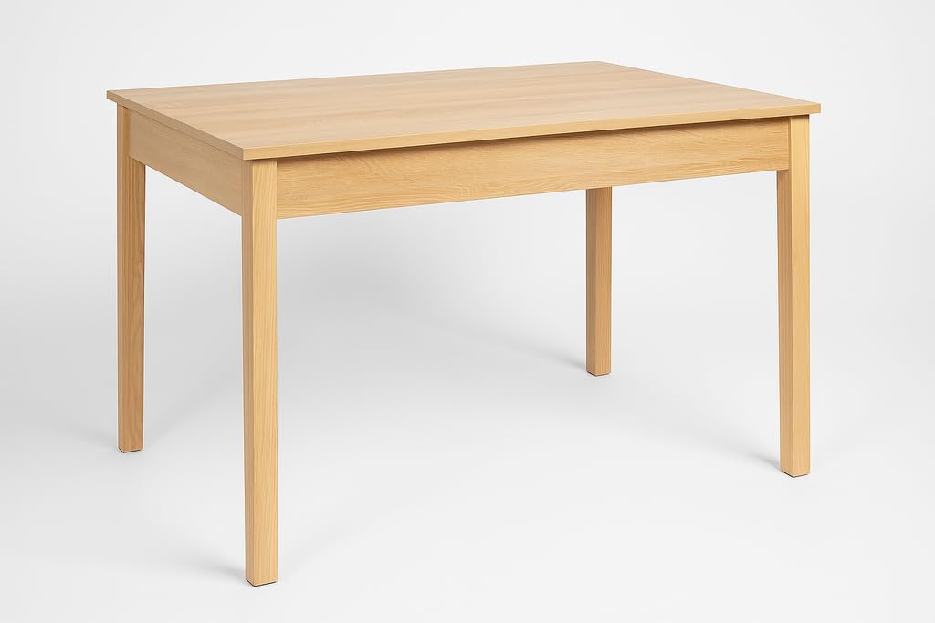 Mesa de Comedor Extensible en Roble Natural – De 120 a 160 cm – Diseño Moderno y Funcional en Melamina Aserrada – Ideal para Salón o Cocina