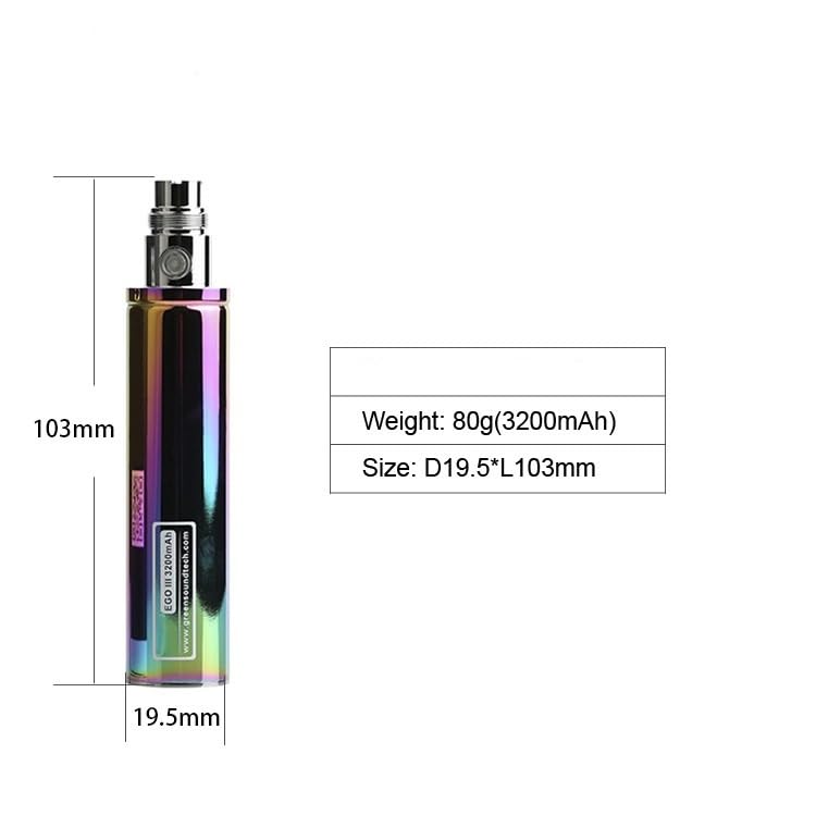 GS EGO 3 III 3200mAh Batterie (+chargeur), Vape batterie de vaporisateur de  grande capacit pour cigarette lectronique 510 CE4 CE5 EVOD MT3 T3S H2 ETS  atomiseur -No Nicotine (Argent/Silver) : Amazon.fr: High-Tech