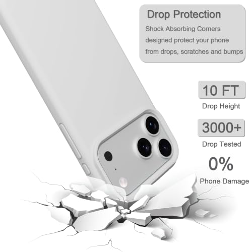 Image of for iPhone Case /iPhone Case, Premium Silicone Case with [Soft Anti-Scratch Microfiber Lining] Shockproof Protective Phone Case iPhone (White, 17 PRO MAX)