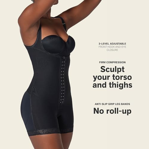 Leonisa Front Hook Boyshort Bodysuit Tummy Control Shapewear for Women with Butt Lifting3