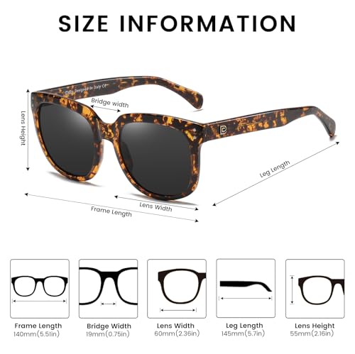 DUCO Retro Vintage Oversized Square Sunglasses for Women Big Luxury Womens Sun Glasses UV Protection DC21483