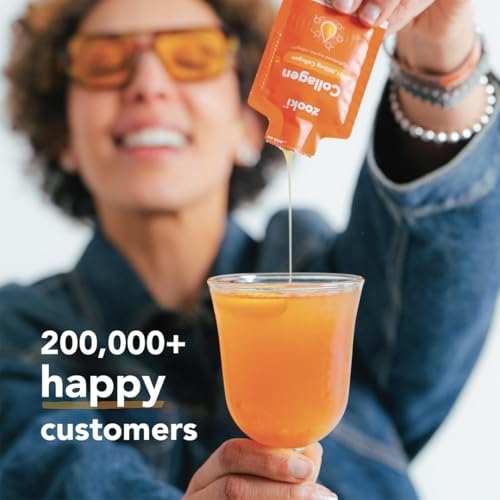 Zooki 11,000mg Super Strength Marine Collagen Liquid Sachets | Hydrolysed Peptides | Ultimate Skin, Hair, Nails, Joints, Bones & Muscles Support (Mango Peach Flavour, 14 Servings) - Image 4