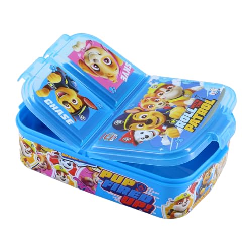 Image of SKi Homeware Trio 3 Compartment Bento Lunch /Snack Box For Your Kids' School, Picnic, Sports - For Return Gifts Or Party Favours- Paw Patrol