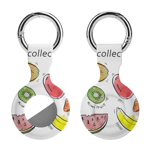 AirTag �P�[�X �G�A�^�O�L�[�z���_�[ Fruit Collection �ʕ��̎�� �G�A�^�O�J�o�[ ���^ �y�� �ϏՌ� �����h�~ �ϋv�� �g�ѕ֗� �����h�~ �q����p�̃��P�[�^�[ GPS�y�b�g�g���b�J�[