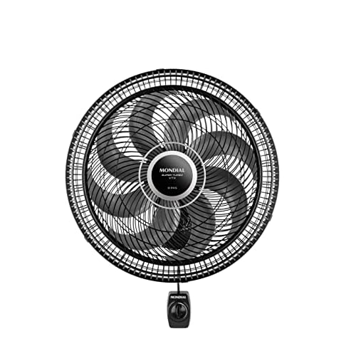 Ventilador de Parede 40cm Super Turbo 8 Pás, Mondial, Preto/Prata, 140W, 110V - VTX-40P-8P