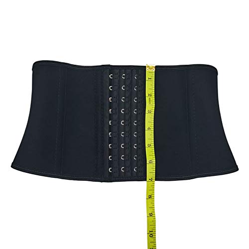 Atbuty Super Short Torso Waist Trainers Cincher Corset Tummy Shaper Slimming Latex Trimmer Girdle (Black (7'' Short Torso, 9 Steel Bones), M) #TOP6