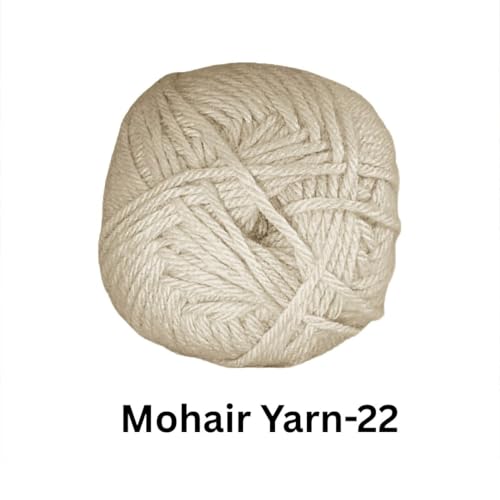 Image of VCR Mohair Nylon Soft Cream Yarn, 100 Grams Hank, 196 Meters Length, Acrylic 75%, Mohair Nylon 25%, Pack of 1 Yarn, Soft Crosia Threads, Suitable for Winter Garments.