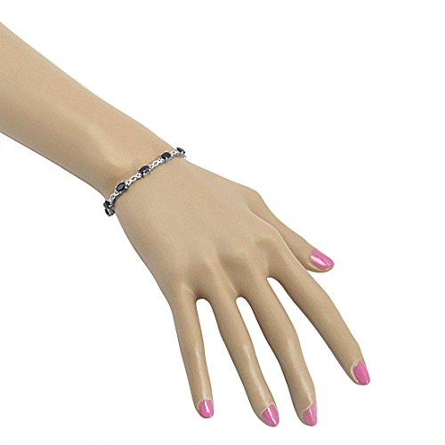 7Ct Tgw Sapphire Infinity Tennis Bracelet For Women Set In Sterling Silver (7 1/4 Inches) | Real Sapphires In Sterling Silver #TOP1