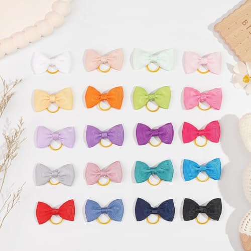 Yxiang Puppy Dog Small Hair Bows with Rubber Bands 40PCS Dog Bows Pet Grooming Hair Accessories for Yorkie Doggies Girl Puppy - Image 5