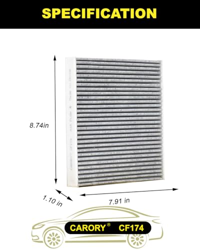 Image of CARORY Cabin Air Filter w /Activated Carbon for Lexus IS300 (2016-2025), IS350 (2014-2025), IS250 (2014-2015), RC350 (2015-2025), GS350 (2013-2020), OE# 87139-30100, 87139-YZZ99, CF10074, CF174