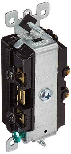 Interrupteur combiné Leviton Decora 5634-E unipolaire noir 15A - 3