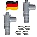 Produktbild PoolSun Wartungshahn/Absperrhahn für Pools mit 32mm Schlauchanschluss - Original Made in Germany - 2 Stück