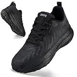 ZOVE Womens Walking Shoes Cushioning Comfortable Tennis Running Shoes Arch Support 3D Woven Breathable Lightweight Gym Workout Athletic Fashion Platform Sneakers 8839 Full Black FR Size 40