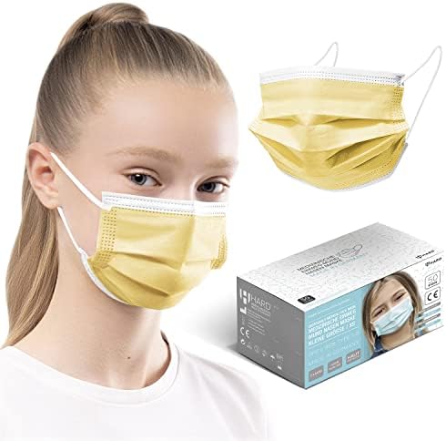 HARD 50 pieces Medical Face Masks, Made in Germany, Type IIR, CE certified EN14683, BFE three layers 99,78% protective surgical masks, disposable face masks - Adults - Blue