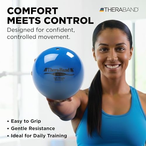 Image of THERABAND Soft Weight 5.5 Lb, 4.5 inch Medicine Ball, Weighted Exercise, Blue