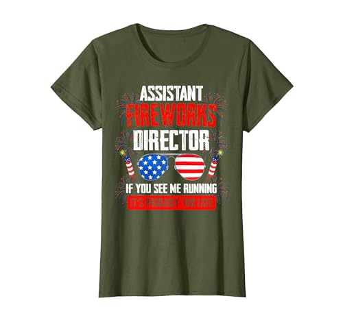 Assistant Fireworks Director if You See Running T-Shirt, Women, Olive Green, 3X-Large
