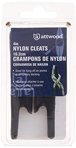 Attwood 11783-2 Nylon Cleats, 4 Inches Long, Pre-Drilled For #12 Fasteners, Sold In Pairs, Anchor Tie-Off, Temporary Docking #TOP3