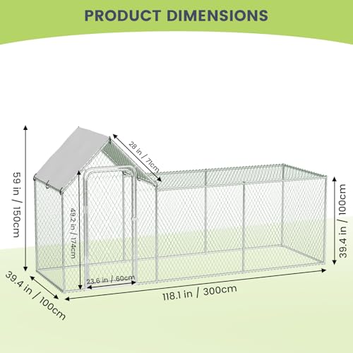 image for GarveeLife Metal Chicken Coop, Large Chicken Run with Waterproof and A