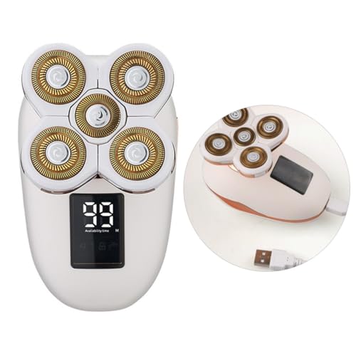 LIFKOME Afeitadora Eléctrica Afeitado sin Dañar Recargable para Hombre Pantalla Lcd Capacidad 600 Mah, Material Plástico y Metal