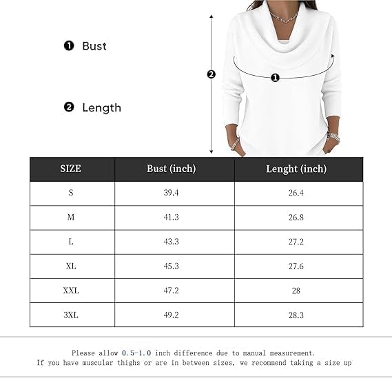 Women's Cowl Neck Sweater Long Sleeve Loose Knit Pullover Casual Soft Basic Top for Spring Fall - Image 6