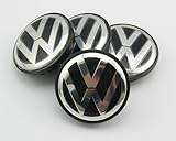 Angel Mall Volkswagen 56mm Outer Diameter Black Wheel Center Hub Caps Cover 4-pc Set