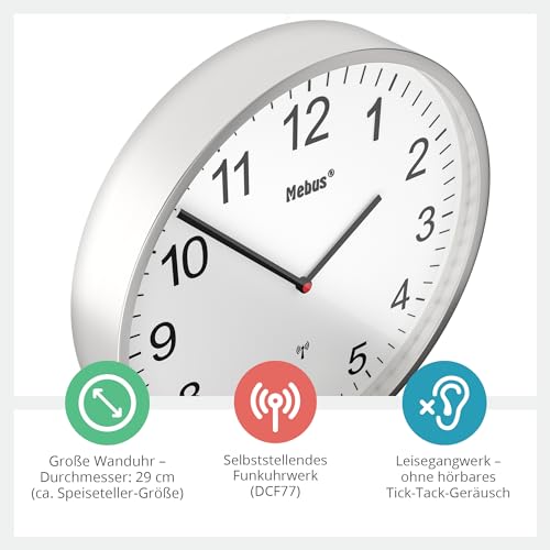 Mebus 19411 Orologio A Muro Radiocontrollato Funk - 2