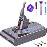 Batería de Repuesto Dyson v8, Compatible con la Serie Dyson V8 SV10, Batería de Repuesto para el Aspirador V8 Absolute V8 Absolute V8 Animal V8 Fluffy V8 Motorhead + 2 Filtros