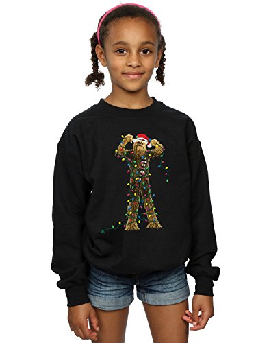 Star Wars Girls Chewbacca Christmas Lights Sweatshirt 9-11 Years Black