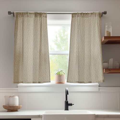jinchan-Linen-Textured-Kitchen-Curtains-Flax-Linen-Look-Tier-Curtains-45-Inch-for-Bathroom-Living-Room-Farmhouse-Cafe-Curtains-Rustic-Window-Treatments-Room-Darkening-Rod-Pocket-2-Panels-Beige jinchan Linen Textured Kitchen Curtains Flax Linen Look Tier Curtains 45 Inch for Bathroom Living Room Farmhouse Cafe Curtains Rustic Window Treatments Room Darkening Rod Pocket 2 Panels Beige