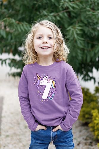 Image of Unicorn Birthday Shirts for Toddler Girls Outfit 7th 8th Shirt Seven Eight Year Old