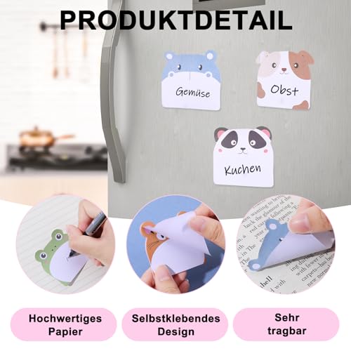 Smivyhp 24 Stück Kleine Haftnotizen Kinder 12 Stile Tiere Kleine Notizblock Kindergeburtstag Gastgeschenke, Lustig Mitgebsel Sticky Notes für Schule, Zuhause, Büro, Taschen Füller (Stil 2, Farbe)