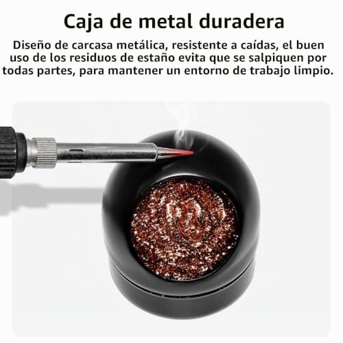 Miniatura 5 de Limpiador De Puntas De Soldadura, Hierro De Soldadura De Limpiador, Soldador Bola De Limpiador, Bola De Alambre De Limpieza De Latón Esponja De Metal De Latón 2 Alambre De Limpieza 1 Base