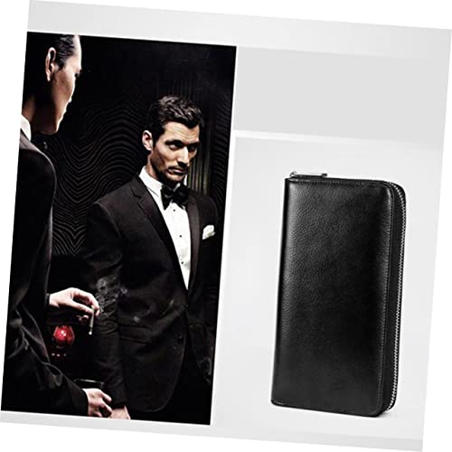 LIFKOME Cowhide Zippered Wallet Theft Card Holder Coin Purse Multiple Pockets Unisex Clutch for Wallet Clutch Credit Card Sleeves3