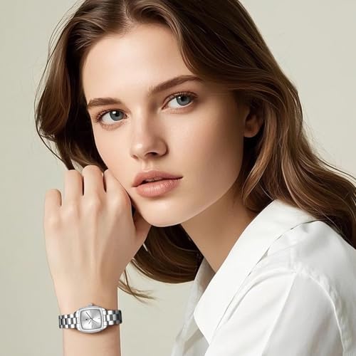 Image of Sapphero Ladies Watch Easy to Read Wristwatch, Women's Quartz Watch with Stainless Steel Strap, 5 ATM Waterproof, Classic Elegance Women Business Waterproof Watch