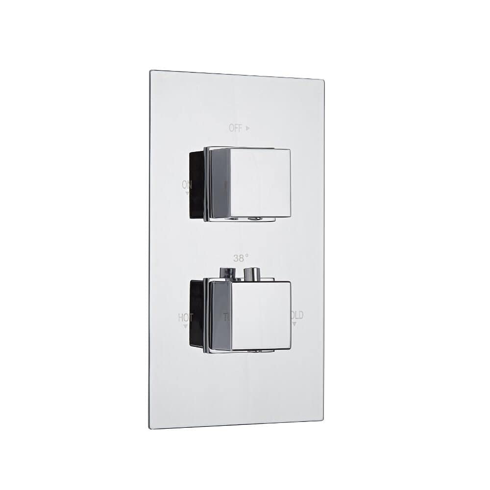 Milano Chrome Arvo 1 Outlet Twin Thermostatic Concealed Mixer Shower Valve