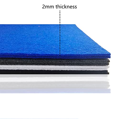 Image of Jtnohx Stiff Felt, 2mm Thick Felt Sheets for Crafts, 8 inchx12 inch Hard Felt Fabric Squares 8Pcs for DIY Projects (Black White Grey Blue)