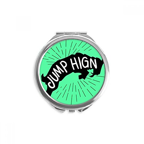 Black Antelope Animal Outline Natural Hand Compact Mirror Round Portable Pocket Glass #TOP17