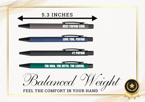 Lot de 4 stylos papaw avec écriture fluide et design rétractable - 5