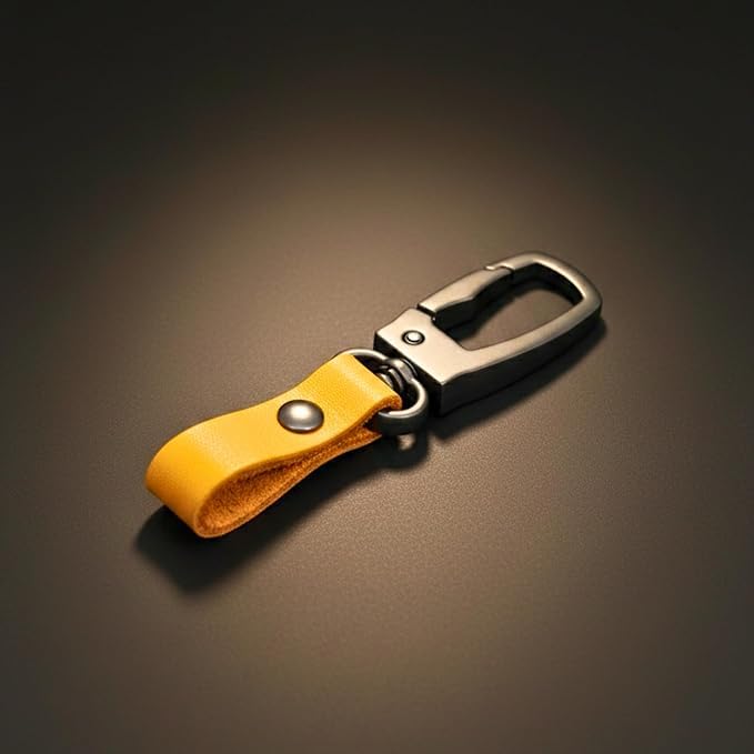 Image of THE MEN THING - Stylish Multicolor Stainless Steel Keychain for Men & Boys (FORGECLIP MUSTARD YELLOW)