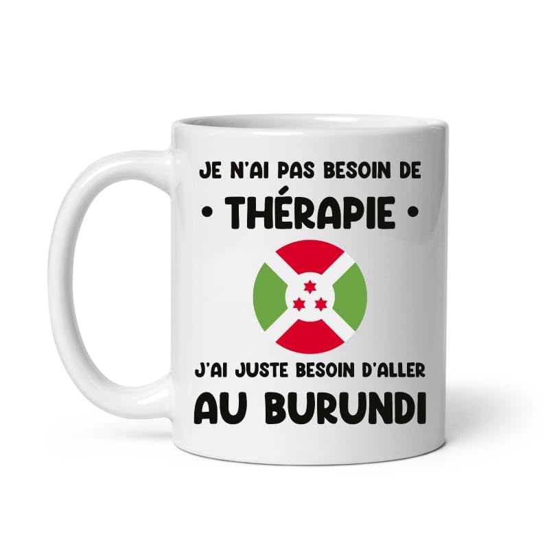 MugSmile Mug Burundi thérapie drôle vacances départ voyage Tasse Burundi