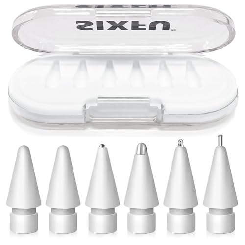 Image of Replacement Tips for Apple Pencil Tips, Apple Pencil Pro Tips Set, Professional Sturdy Apple Pen Tips with White Case Accessories Compatible with iPad Pencil 2 /1 USB C Tips(6 PCS)