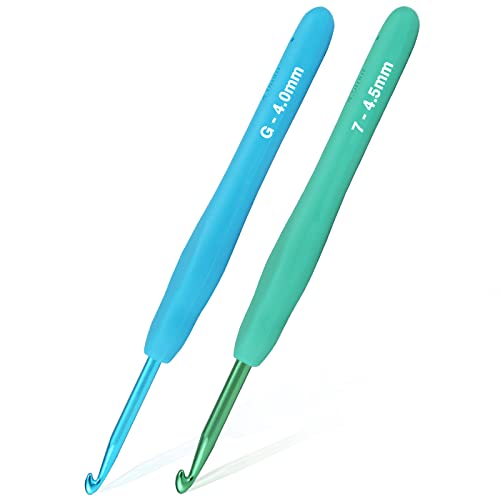 YOJOB 2Pack Size G / 4mm, 7/4.5mm Crochet Hooks,...